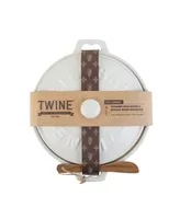 Twine Ceramic Brie Baker Acacia Wood Spreader Set