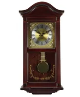 Bedford Clock Collection 22" Wall Clock with Pendulum and Chimes