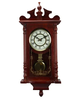 Bedford Clock Collection 25" Wall Clock with Pendulum and Chime