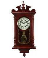 Bedford Clock Collection 25" Wall Clock with Pendulum and Chime