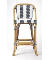 Lila Stripe Rattan Bar Stool