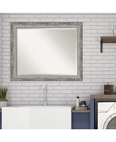 Amanti Art Waveline Silver-tone Framed Bathroom Vanity Wall Mirror