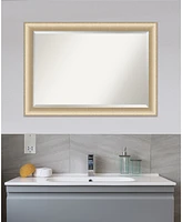 Amanti Art Elegant Brushed Honey Framed Bathroom Vanity Wall Mirror, 40.75" x 28.75"