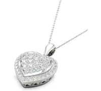 Diamond Heart Cluster Pendant Necklace (1/2 ct. t.w.) in Sterling Silver, 16" + 2" extender