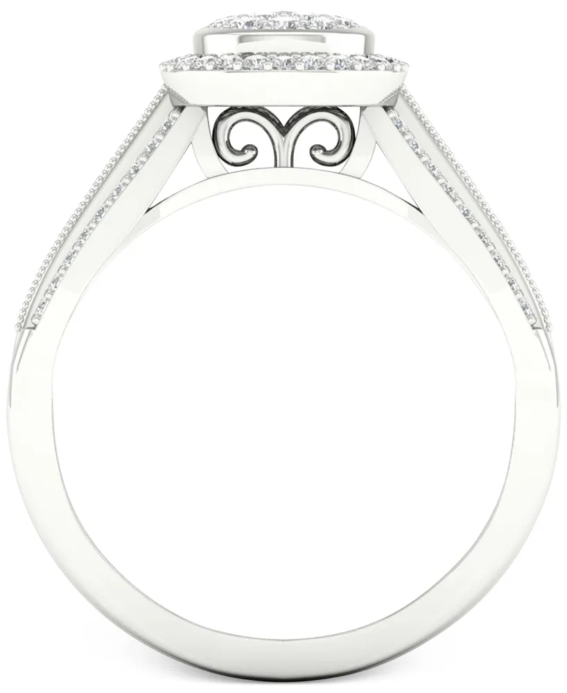 Diamond Teardrop Cluster Statement Ring (1/2 ct. t.w.) Sterling Silver