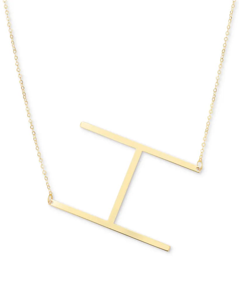 Italian Gold Initial 18" Pendant Necklace in 10k Gold