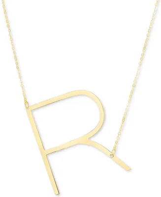 Italian Gold Initial 18" Pendant Necklace in 10k Gold