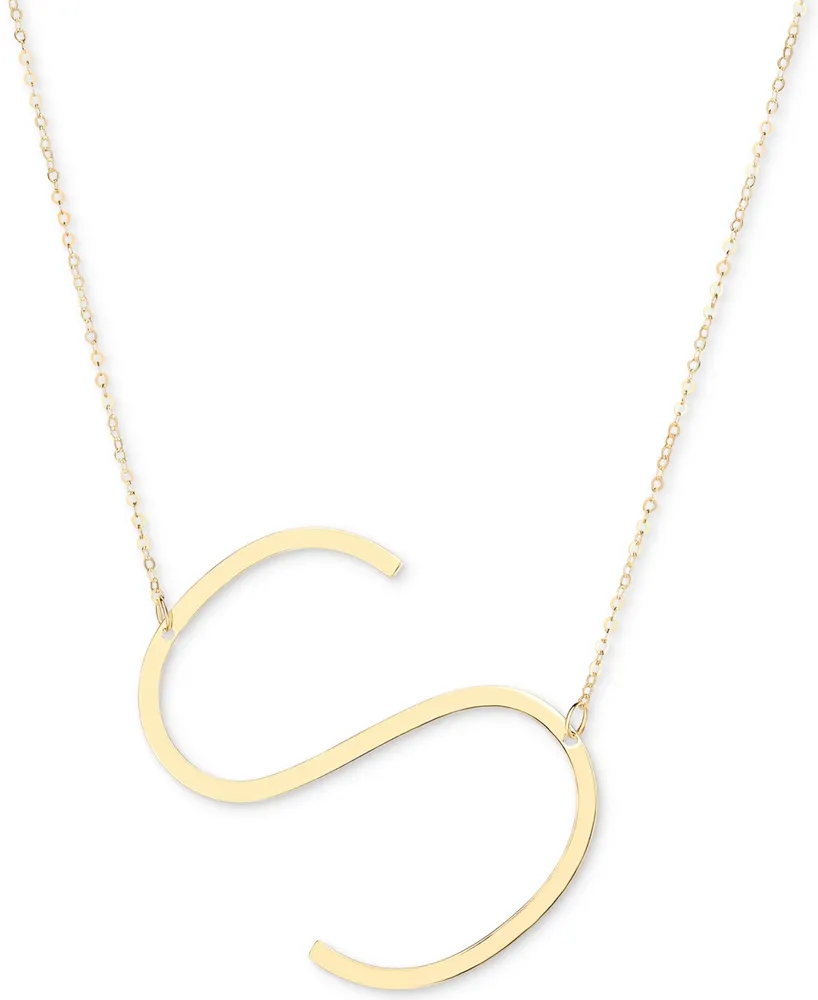 Italian Gold Initial 18" Pendant Necklace in 10k Gold