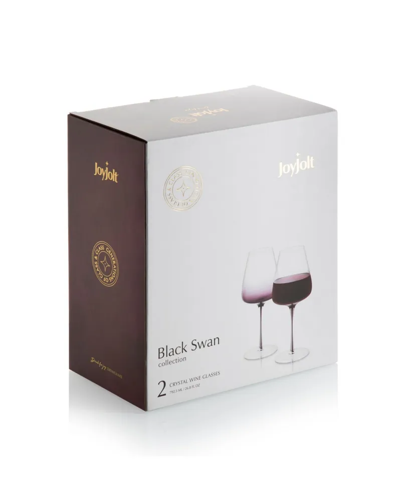 JoyJolt Black Swan Wine Glasses