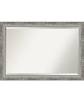 Amanti Art Waveline Silver-tone Framed Bathroom Vanity Wall Mirror