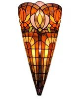 Amora Lighting Tiffany Style 2-Light Wall Crowned Sconce