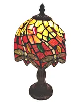 Amora Lighting Tiffany Style Dragonfly Table Lamp