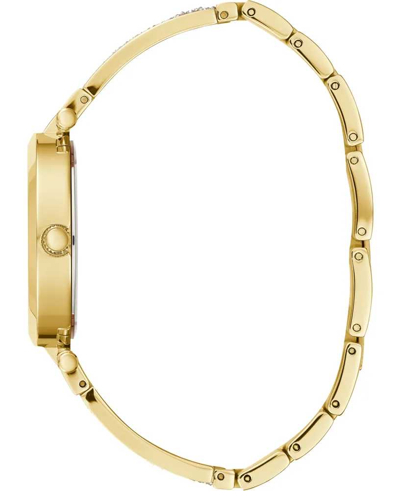 Guess Women's Gold-Tone Stainless Steel & Cubic Zirconia Crystal Bangle Bracelet Watch 36mm