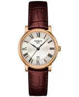 Tissot Women's Swiss Carson Premium Brown Leather Strap Watch 30mm