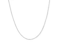 14k White Gold Necklace, 20" Light Rope Chain (1mm)