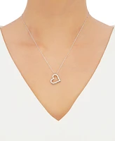 Diamond Heart Pendant Necklace (1/2 ct. t.w.) 14k White or Yellow Gold, Wear It Both Ways