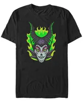 Disney Villains Men's Maleficent Sugar Skull Big Face Short Sleeve T-Shirt