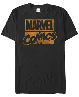 Marvel Men's Comics Distressed Orange Logo Short Sleeve T-Shirt