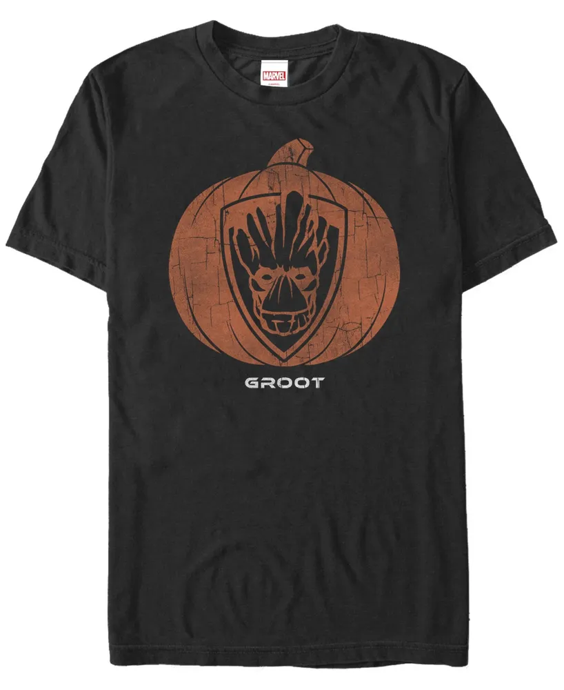 Marvel Men's Guardians of the Galaxy Groot Pumpkin Face Short Sleeve T-Shirt