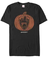 Marvel Men's Guardians of the Galaxy Groot Pumpkin Face Short Sleeve T-Shirt