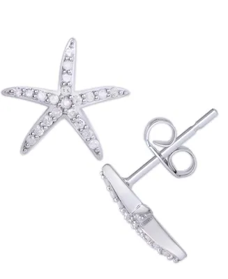 Diamond 1/5 ct. t.w. Starfish Stud Earrings in Sterling Silver