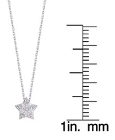 Diamond 1/4 ct. t.w. Star Pendant Necklace and Stud Earrings set in Sterling Silver