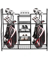 Golf Bag Sports Dual Golf Storage Organizer - Golf Organizer Rack for Indoor & Outdoor - Large Capacity Garage Sports Equipment Organizer