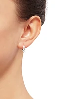 White Cubic Zirconia Graduated Drop Earrings 14k Gold (Also Blue Zirconia)