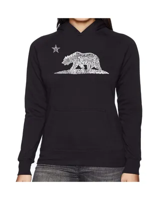 La Pop Art Women's Word Hooded Sweatshirt - California Bear