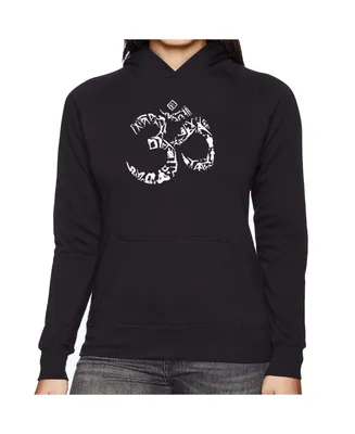 La Pop Art Women's Word Hooded Sweatshirt -The Om Symbol Out Of Yoga Poses