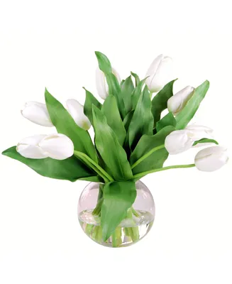 Permanent Botanicals Tulip in Bubble Bowl