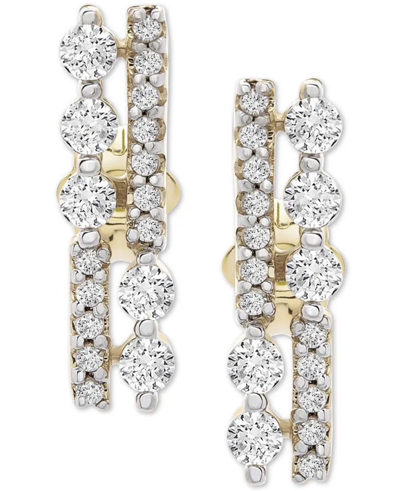 Wrapped Diamond Bar Stud Earrings (1/3 ct. t.w.) in 14k Gold, Created for Macy's
