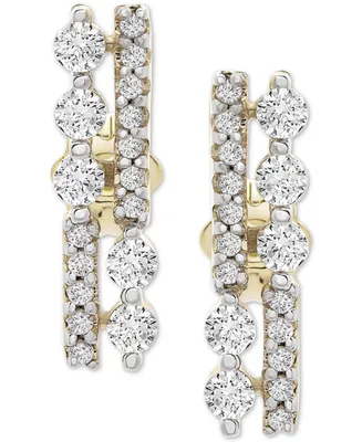 Wrapped Diamond Bar Stud Earrings (1/3 ct. t.w.) in 14k Gold, Created for Macy's