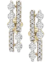 Wrapped Diamond Bar Stud Earrings (1/3 ct. t.w.) in 14k Gold, Created for Macy's