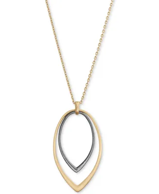 Lucky Brand Two-Tone Double-Teardrop Pendant Necklace, 30" + 2" extender - Two