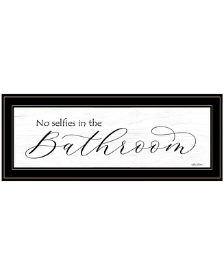 Trendy Decor 4U No Selfies in the Bathroom by Lori Deiter, Ready to hang Framed Print, Black Frame, 23" x 11"
