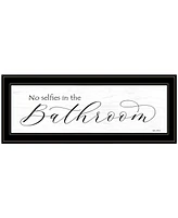 Trendy Decor 4U No Selfies in the Bathroom by Lori Deiter, Ready to hang Framed Print, Black Frame, 23" x 11"