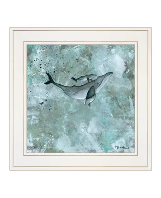 Trendy Decor 4U Simplicity Humpback by Britt Hallowell, Ready to hang Framed Print, White Frame, 15" x 15"