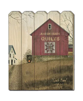 Trendy Decor 4U Quilt Barn by Billy Jacobs, Printed Wall Art on a Wood Picket Fence, 16" x 20"
