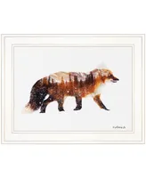 Trendy Decor 4U Arctic Red Fox by andreas Lie, Ready to hang Framed Print, White Frame, 15" x 19"