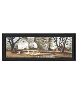 Trendy Decor 4U Puddle Jumpers By John Rossini, Printed Wall Art, Ready to hang, Black Frame, 21" x 9"