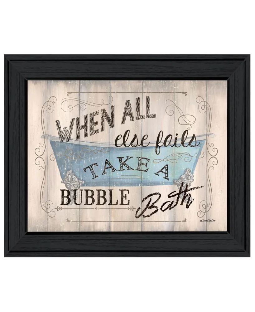 Trendy Decor 4U Bathroom Humor by Debbie DeWitt, Ready to hang Framed Print, Black Frame, 19" x 15"