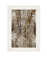 Trendy Decor 4U Tis the season Snowflakes by Cindy Jacobs, Ready to hang Framed Print, Frame