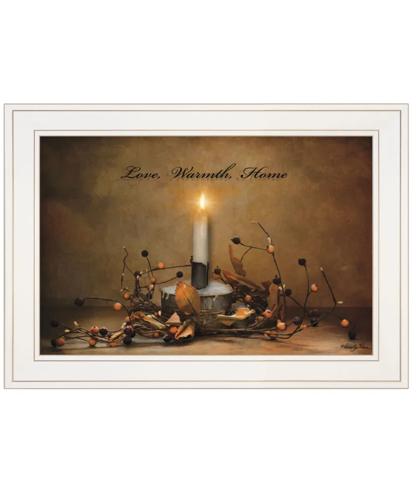 Trendy Decor 4U Love, Warmth, Home by Robin-Lee Vieira, Ready to hang Framed Print, White Frame, 21" x 15"