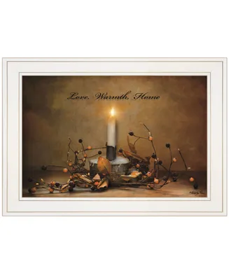 Trendy Decor 4U Love, Warmth, Home by Robin-Lee Vieira, Ready to hang Framed Print, White Frame, 21" x 15"