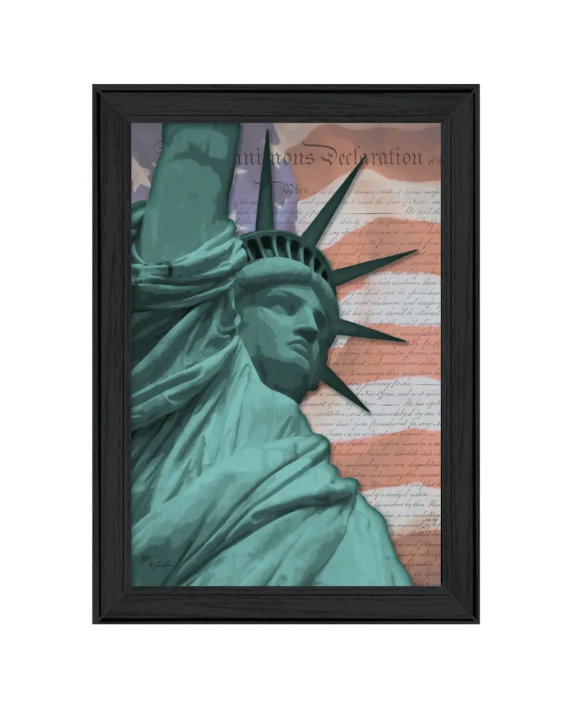 Trendy Decor 4U Lady Liberty By Lauren Rader, Printed Wall Art, Ready to hang, Black Frame, 15" x 21"