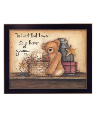 Trendy Decor 4U Forever Young By Mary June, Printed Wall Art, Ready to hang, Black Frame, 18" x 14"