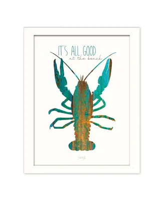 Trendy Decor 4U It's All Good at the Beach By Marla Rae, Printed Wall Art, Ready to hang, White Frame, 14" x 18"