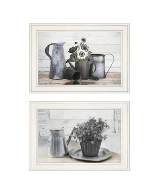 Trendy Decor 4U Floral with Tin Ware 2-Piece Vignette by Robin-Lee Vieira, Frame