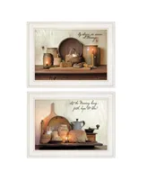 Trendy Decor 4U By Grace 2-Piece Vignette by Susie Boyer, White Frame, 19" x 15"